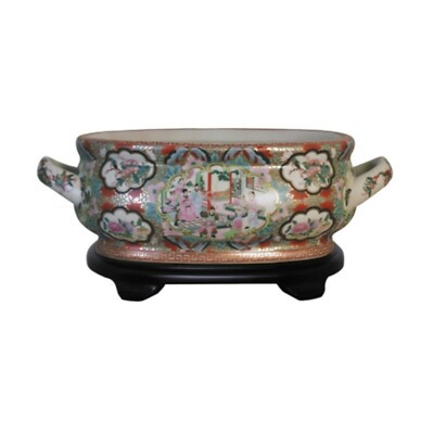 Unique Chinese Rose Medallion Porcelain Foot Bath Basin | eBay US