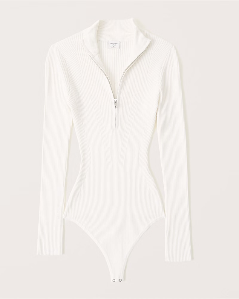 Elevated Knit Half-Zip Bodysuit | Abercrombie & Fitch (US)