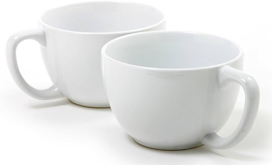 Norpro My Favorite Jumbo Porcelain Mugs, Set of 2, White | Amazon (US)