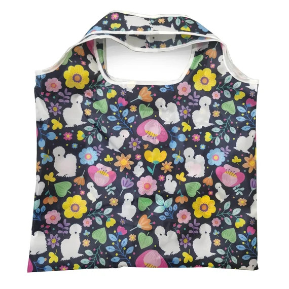 Silkie Chicken Reusable Shopping Bag - Silkie Blossom Print | Etsy (US)