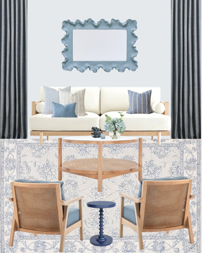 Coastal charm - combining warm woods with cool blues to create a calming and cozy living space    Living room inspo

#LTKHome