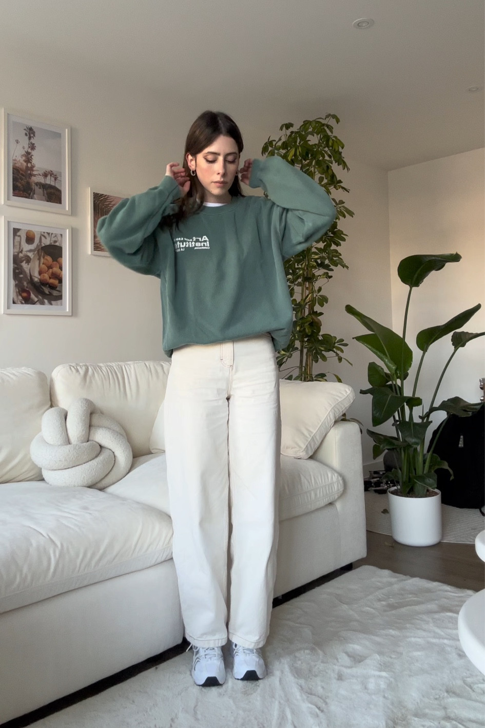 ecru baggy jeans