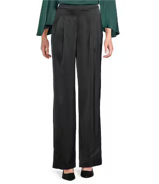 Pull On High Rise Wide Leg Satin Pants | Dillard's