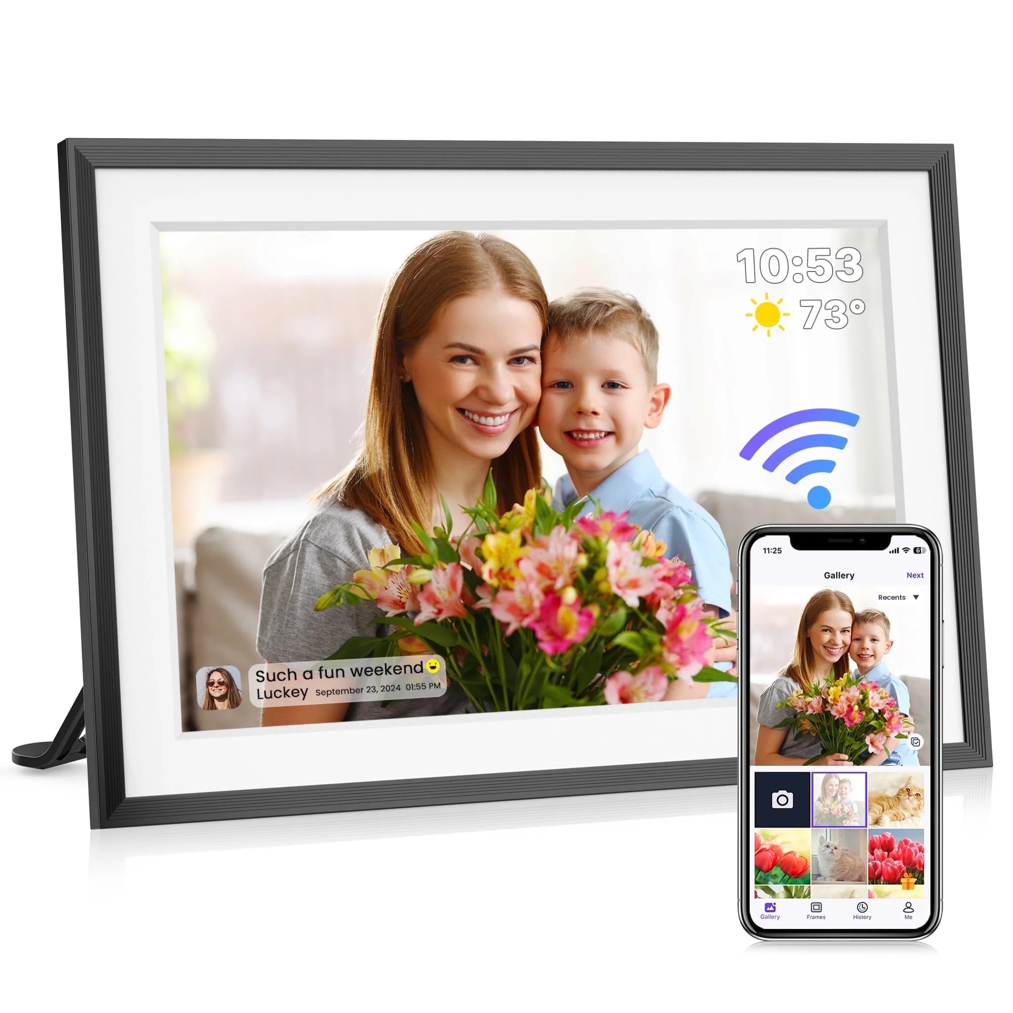 NUSICAN Digital Photo Frames, 10.1 inch Electric WiFi Digital Picture Frame with 32GB Memory, HD ... | Walmart (US)