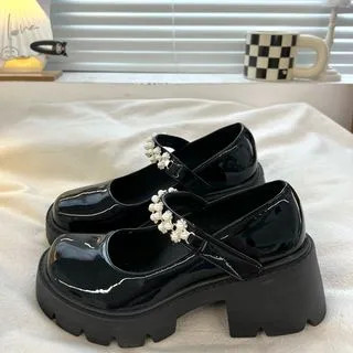 Faux Pearl Chunky Heel Mary Jane Shoes | YesStyle Global