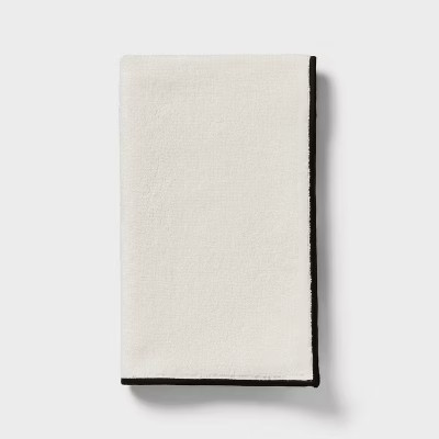 Luxe Border Stitch Towel Black/White - Threshold™ | Target
