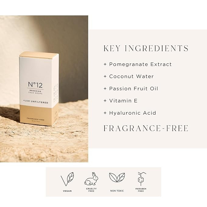 + Lux Unfiltered N°12 Bronzing Self Tanning Drops in Fragrance Free - Gluten Free, Cruelty Free,... | Amazon (US)