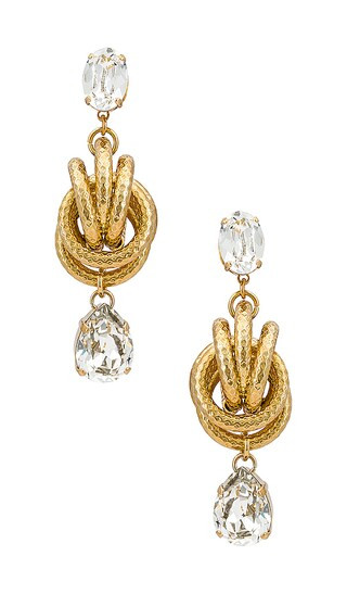 Crystal Knot Earrings in Gold | Revolve Clothing (Global)