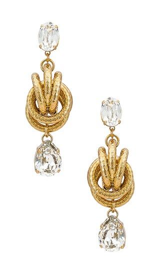 Crystal Knot Earrings in Gold | Revolve Clothing (Global)