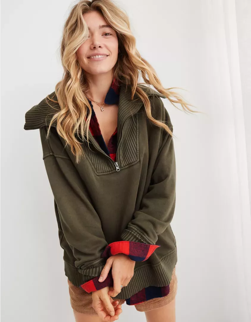 Aerie Down-To-Earth Quarter Zip … curated on LTK