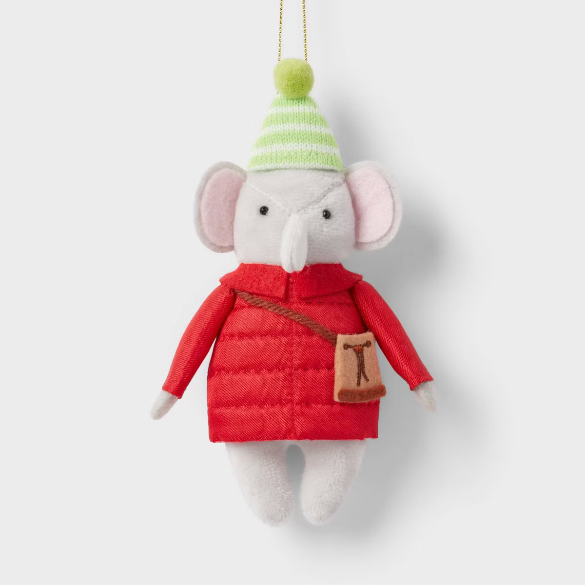 Fabric Elephant with Red Puffer Coat Christmas Tree Ornament - Wondershop™ | Target