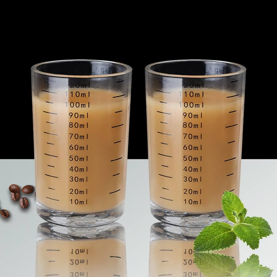 Glass Measuring Cup 4 Ounce/120 ML Liquid Heavy High Espresso Glass Cup with Black Line Letters I... | Amazon (US)