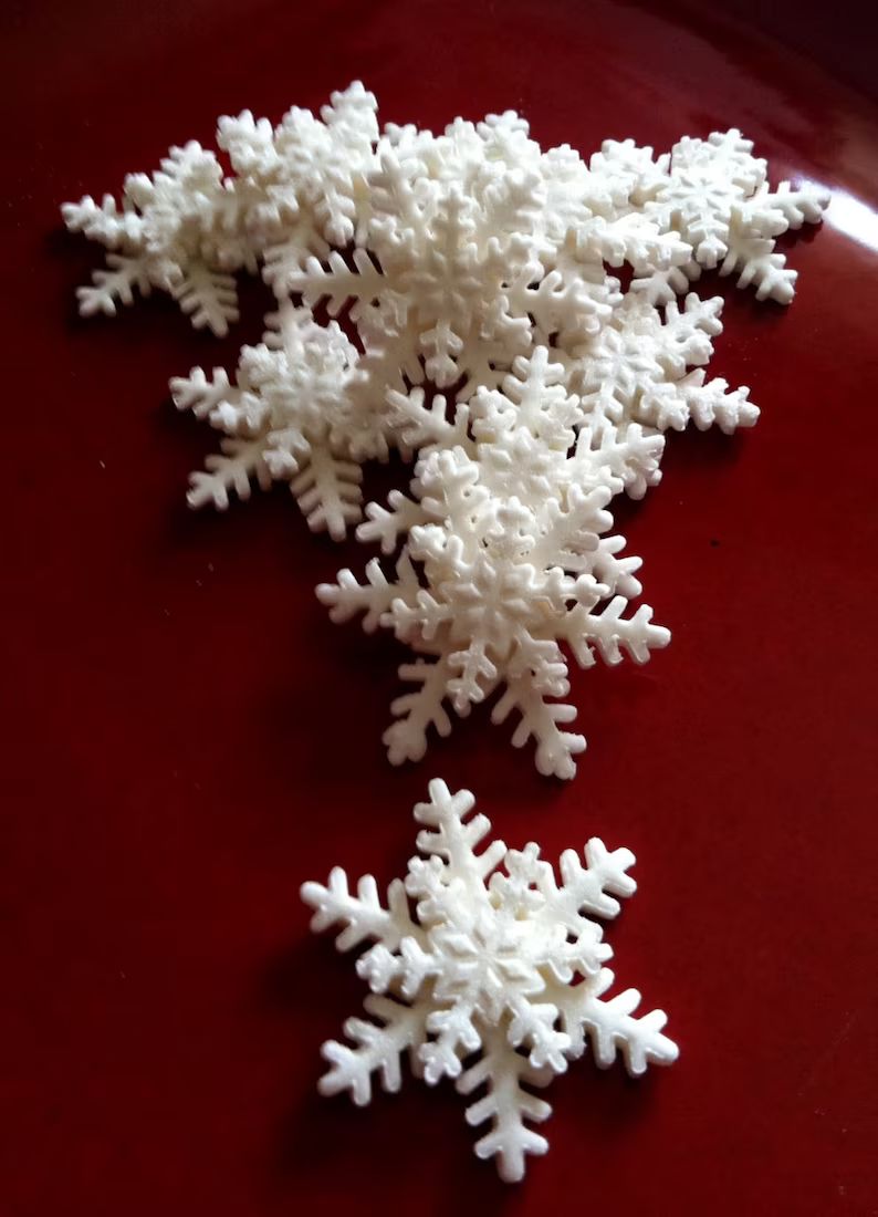 Gumpaste Edible Snowflakes Medium Size Gum Paste | Etsy | Etsy (US)