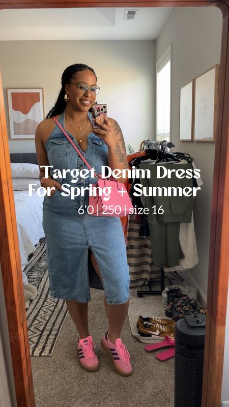 This denim dress from Target is so cute! Doesn’t have much stretch to me so keep that in mind when choosing your size. I’m a 16 across the board pretty much so I’d say it’s true to size. 

As far as my Adidas, I’m gonna sell them and buy them again in a smaller size (I can’t return them). I usually wear a 10.5 in sneakers and I went down to a 10…still too big. So 9.5 it is. 

#LTKstyletip #LTKplussize #LTKVideo