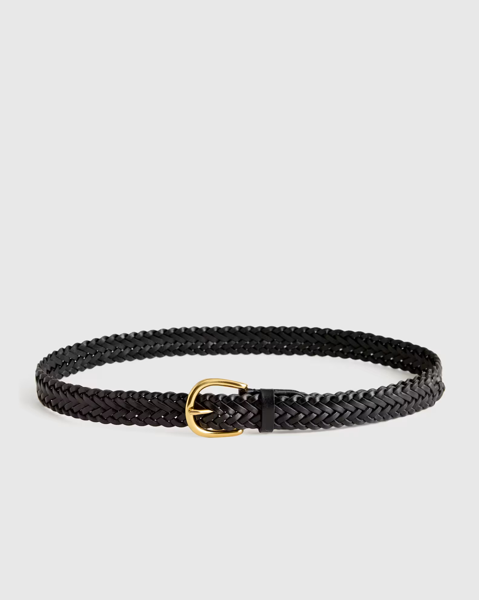 Josie European Leather Braided Belt in Black | Quince