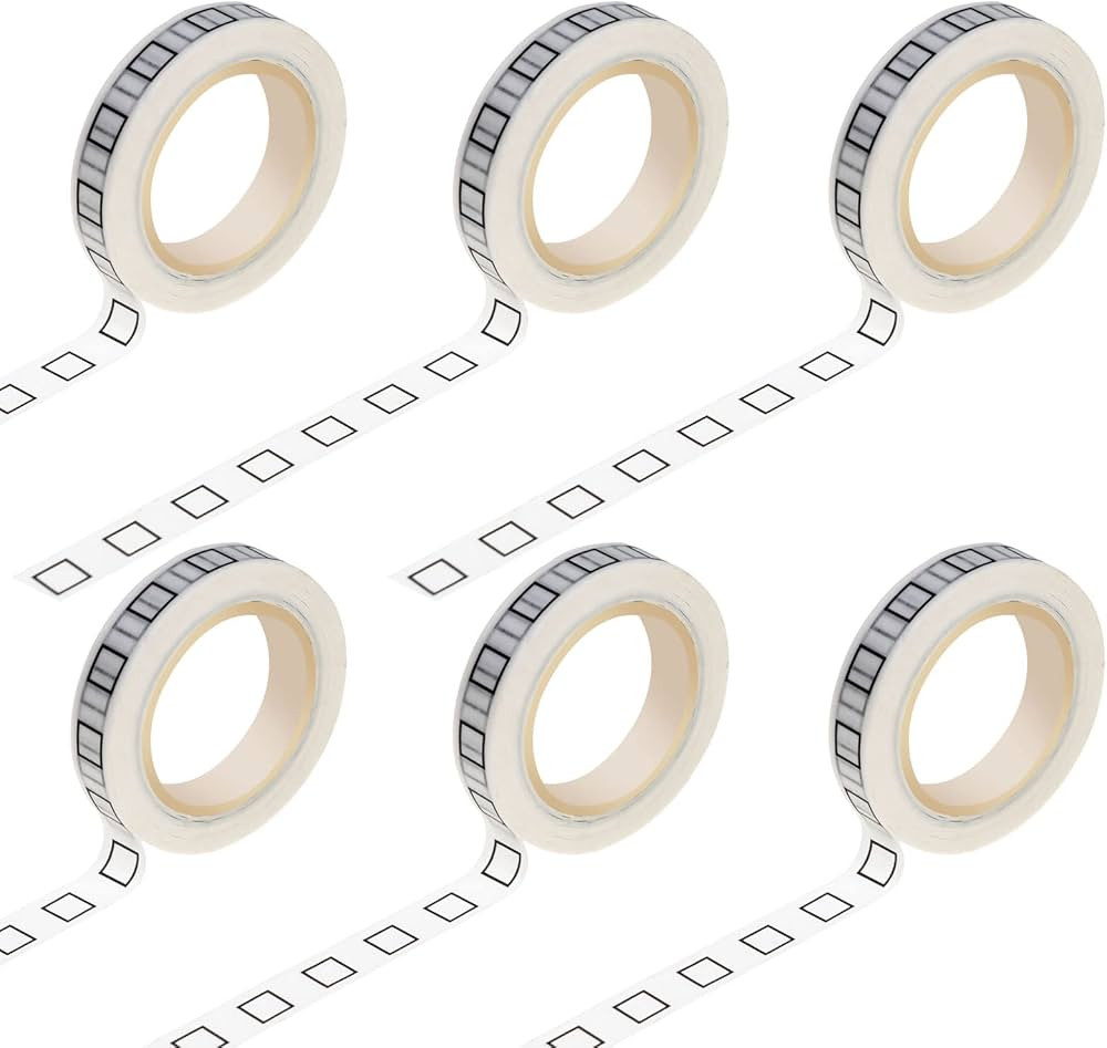 NUOMI 6 Pcs Washi Tape 8 MM Thin Masking Tapes Mini Black Square Pattern Sticky Decor Tape Self A... | Amazon (US)