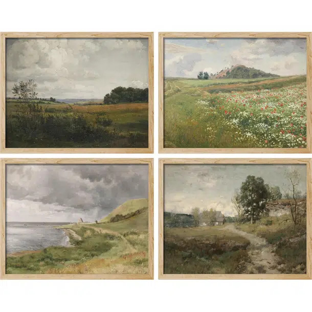 " Green Meadow Countryside Landscapes " 4 - Pieces | Wayfair North America