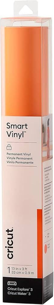 Cricut Smart Permanent Vinyl (13in x 3ft, Orange) for Explore and Maker 3 - Matless cutting for l... | Amazon (US)