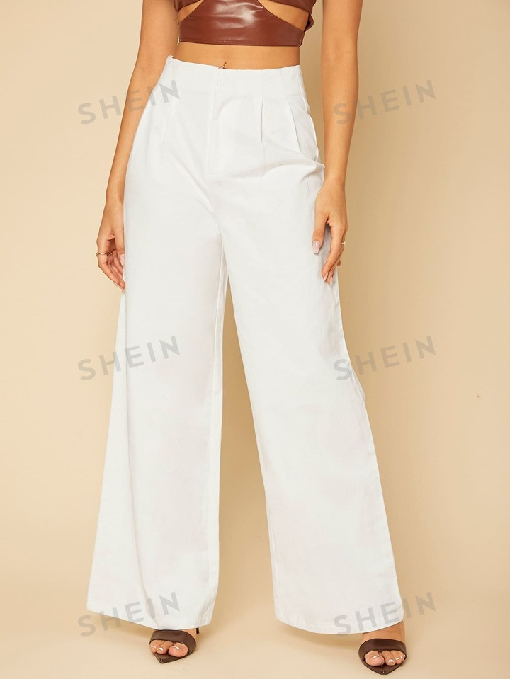 SHEIN Tall Zíper Simples elegante Calça Feminina | SHEIN