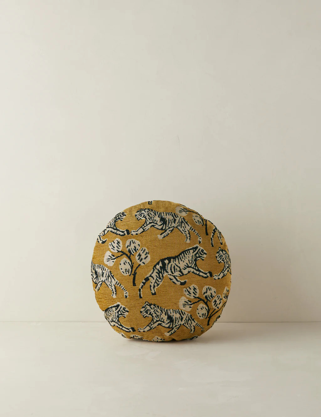 Tiger Jacquard Round Pillow by Sarah Sherman Samuel | Lulu and Georgia 