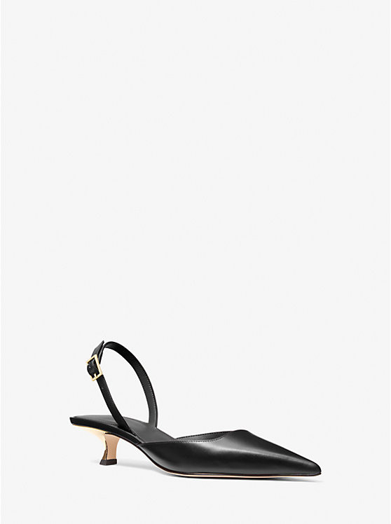 Luna Leather Slingback Kitten Pump | Michael Kors US