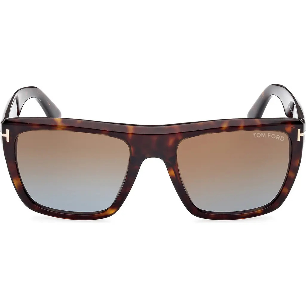 TOM FORD Alberto 55mm Gradient Square Sunglasses in Classic Havana/Brown To Blue at Nordstrom Rack | Nordstrom Rack