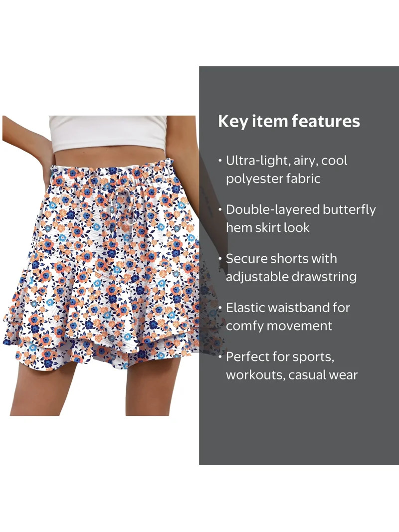 Cueply Flowy Shorts for Women Mini Tennis Skirt Ruffle Tiered Skorts Running Workout Sports Short... | Walmart (US)
