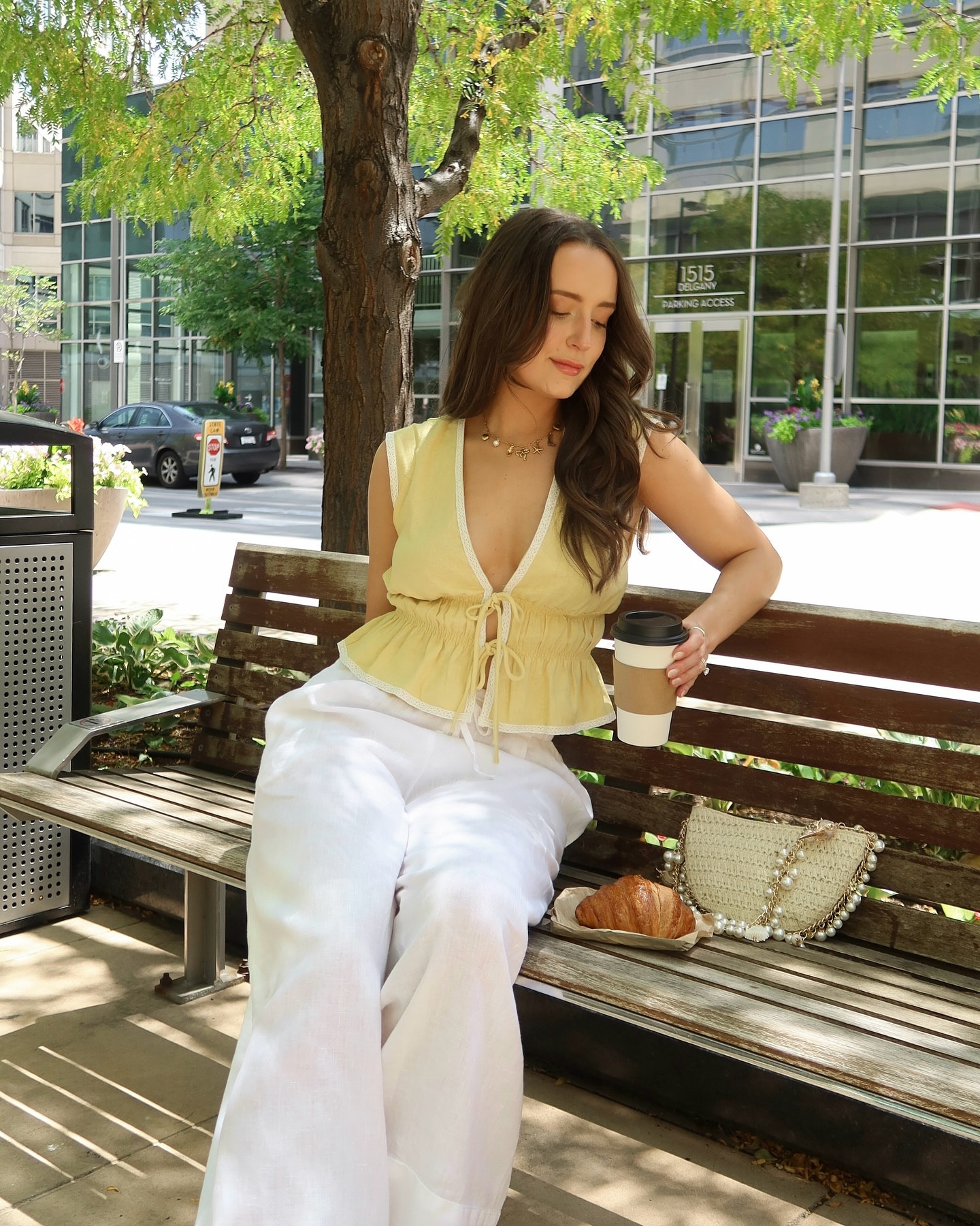 Yellow is my summer uniform 🌼🥐☕️
.
.
.
.
.
Summer linen outfit, butter yellow outfit, summer outfit inspo, summer style, casual summer outfit, ootd, tie front top, Pinterest outfit, summer inspo, #summeroutfitideas #pinterestoutfit #summerstyle #butteryellow