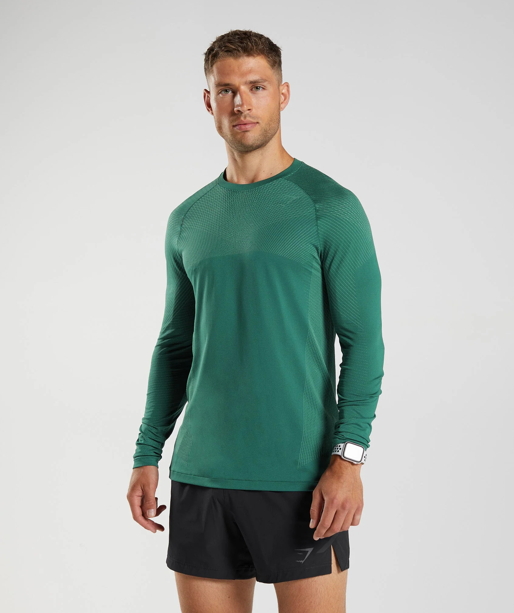 Gymshark Apex Seamless Long Sleeve T-Shirt - Woodland Green/Hoya Green | Gymshark US
