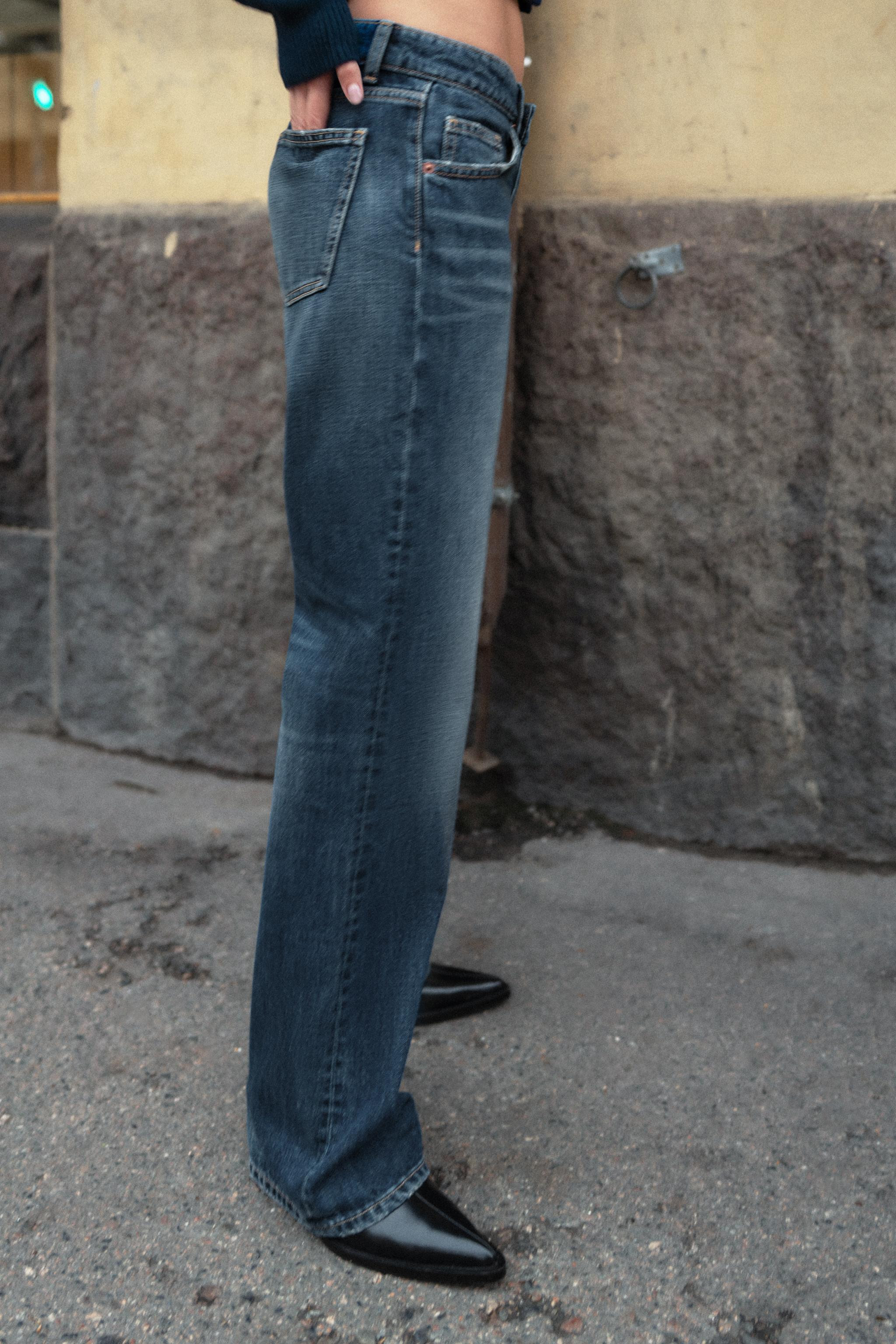 TRF WIDE-LEG LOW-RISE JEANS | Zara UK