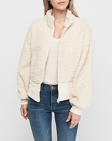 Sherpa Full Zip Sweatshirt | Express