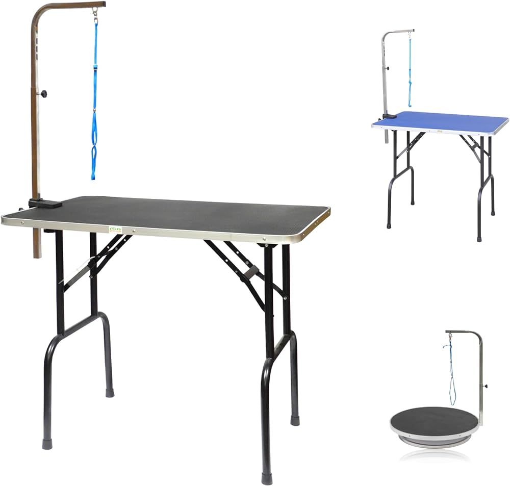 Go Pet Club 30-Inch Dog Grooming Table, Adjustable Arm Foldable Non-Slip Top, Rust-Proof, Waterpr... | Amazon (US)