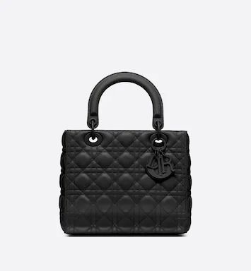 Medium Ultramatte Lady Dior Bag Black Ultramatte Cannage Calfskin | DIOR | Dior Beauty (US)