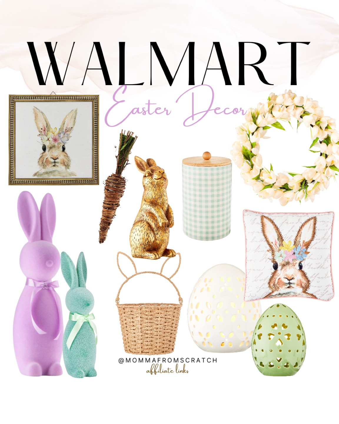 Walmart spring decor, walmart Easter decor, Easter home decor, bunny decor, rabbit pillow, spring wreath, eggs, Easter 

#LTKSeasonal #LTKhome #LTKstyletip