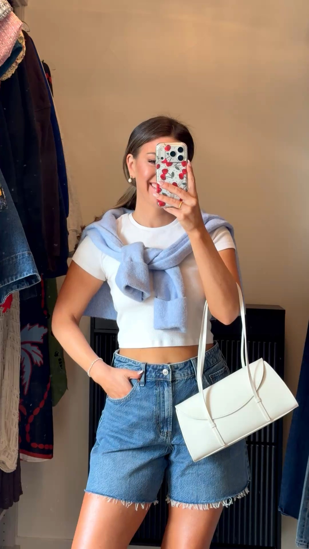 Abercrombie jean shorts paired with white tee and blue sweater everyday causal look.

Wearing small top. 27 in shorts.

Causal
Everyday
Jean shorts
Date night
Shopping
Errands

#LTKSeasonal #LTKootd #LTKgrwm