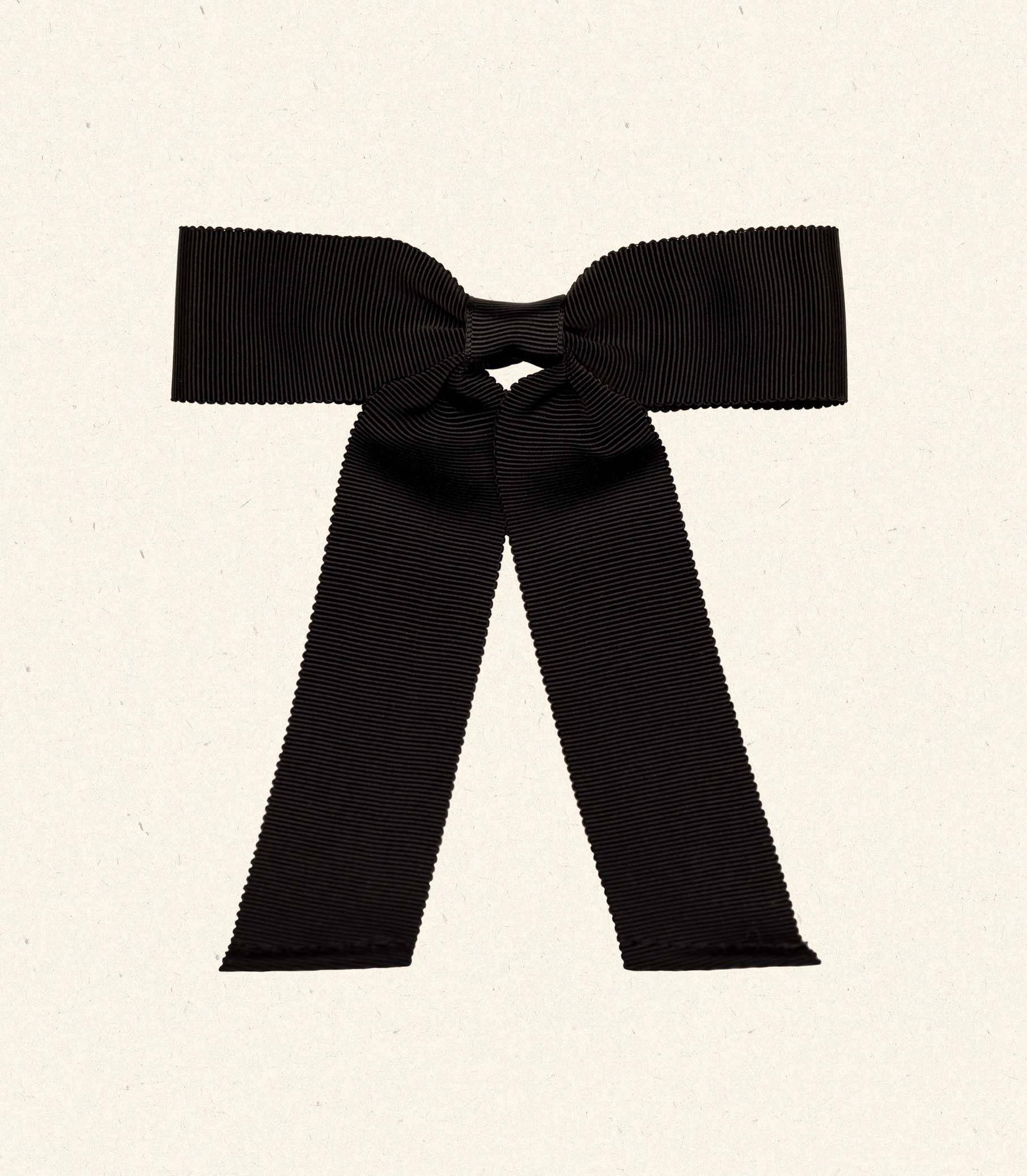 Lala Bow Barette - Black Grosgrain | DÔEN | DOEN