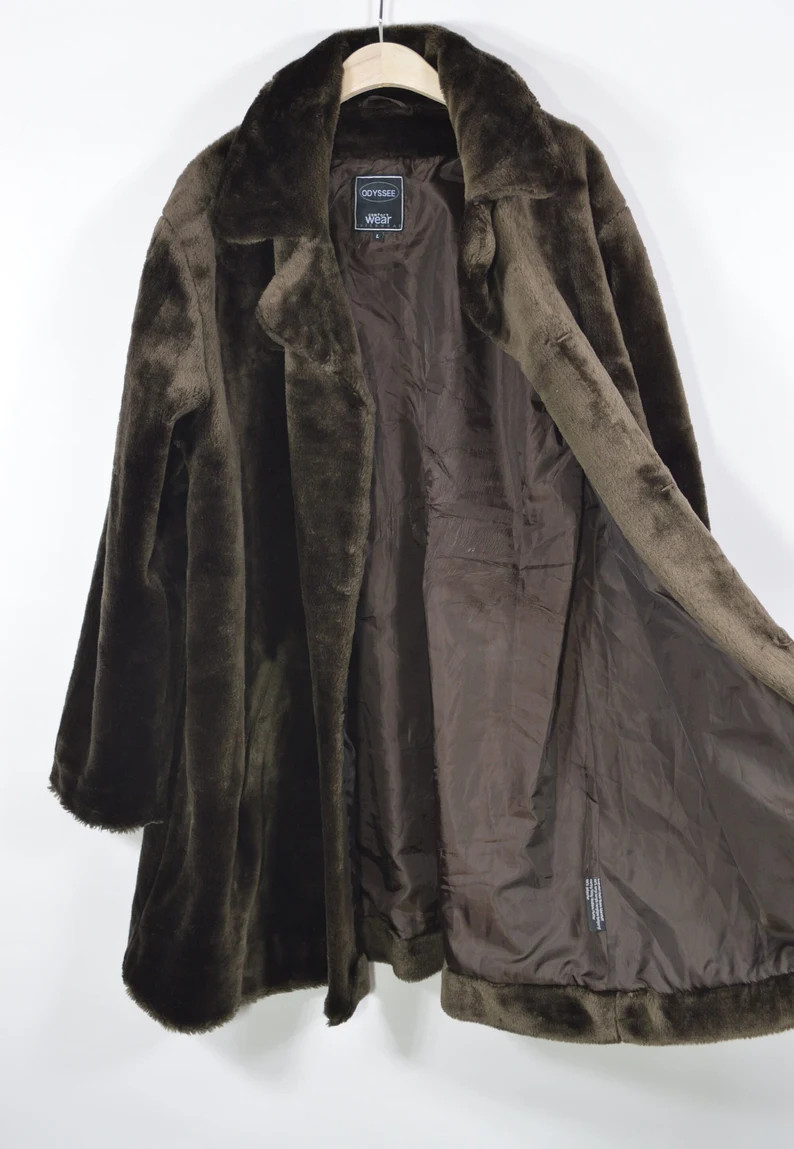 Brown Classic Warm Winter Fake Faux Fur Coat Jacket - Etsy | Etsy (US)