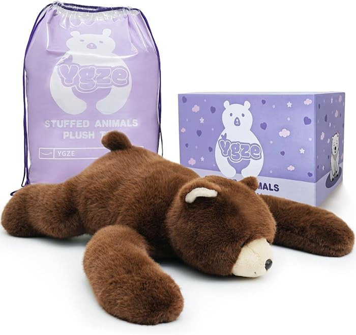 Weighted Bear Stuffed Animal Brown Bear Plush Toy 24 Inch 4 Pound Soft Fur Long Arms Hugging Toy ... | Amazon (US)