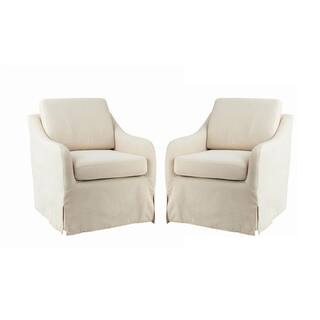 JAYDEN CREATION Albert Ivory Swivel Chair with a Swivel Base (Set of 2) CHM0625-IVY-S2 - The Home... | The Home Depot