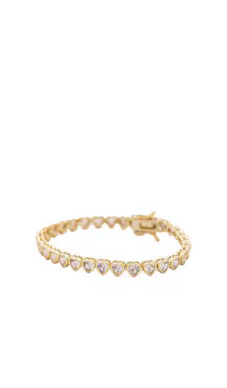 Nora Heart Tennis Bracelet in Gold | Revolve Clothing (Global)