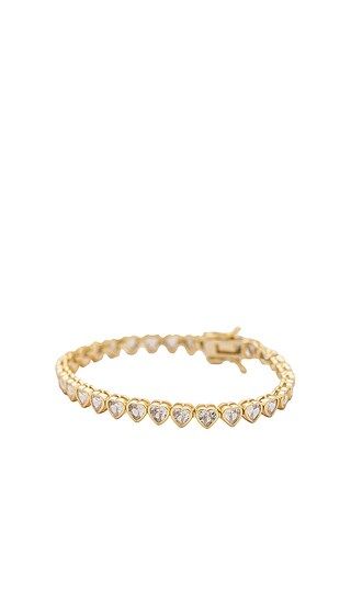 Nora Heart Tennis Bracelet in Gold | Revolve Clothing (Global)