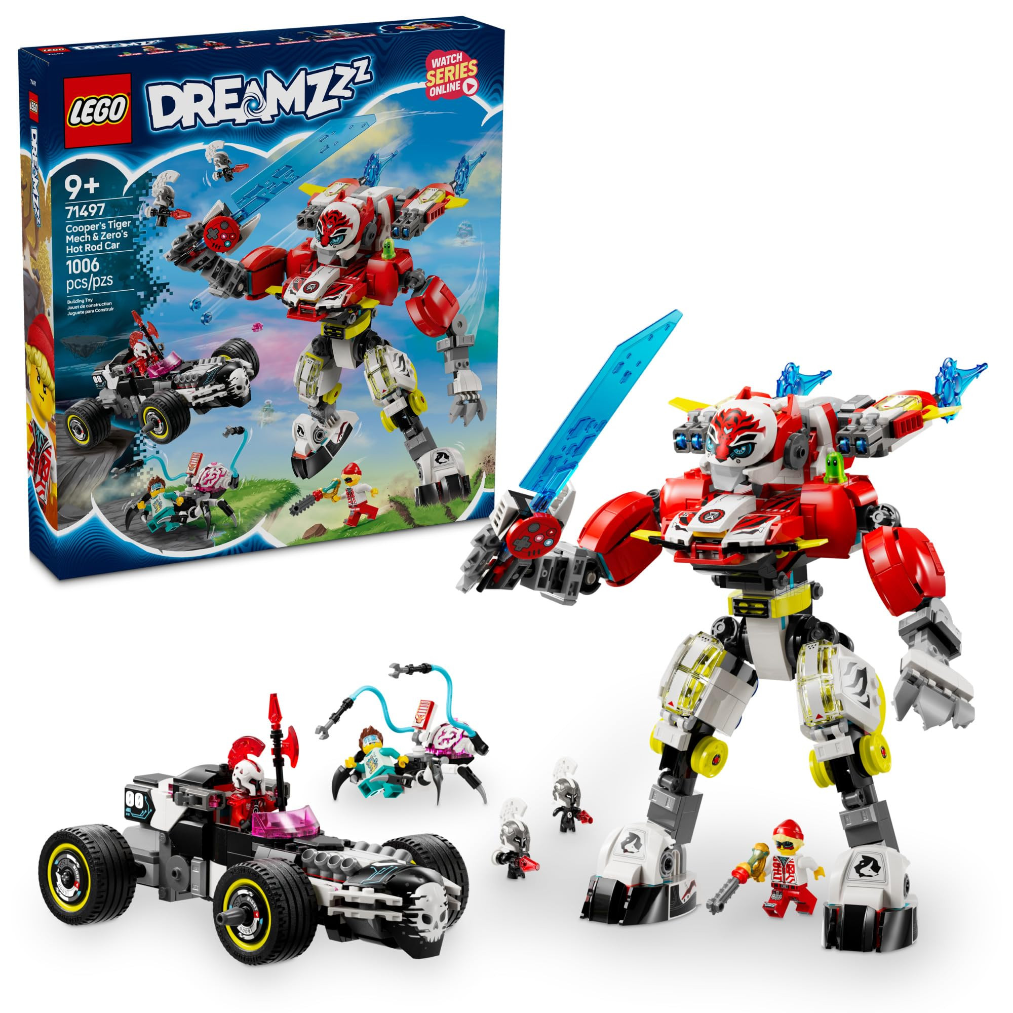 LEGO DREAMZzz Cooper's Tiger Mech & Zero's Hot Rod Car Toy - Building Robot Toy for Kids, Boys an... | Amazon (US)