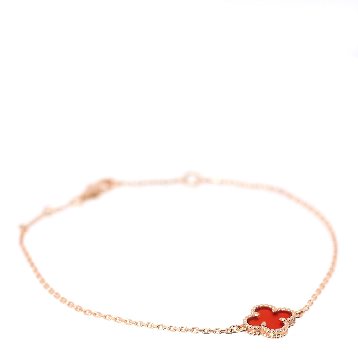 VAN CLEEF & ARPELS

18K Rose Gold Carnelian Sweet Alhambra Bracelet | Fashionphile
