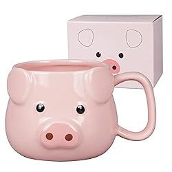 ToCooTo Pig Coffee Mug 14 oz Ceramic Novelty Coffee Mug 3D Porcelain Tea Mug for Women Christmas ... | Amazon (US)