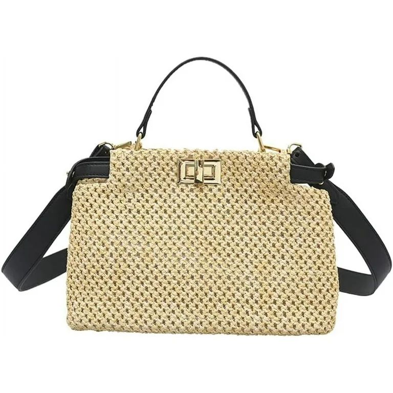 LinYooLi Woven Straw Bag for Women Summer Beach Bag Mini Tote Straw Shoulder Bag Chic Handbag Sat... | Walmart (US)