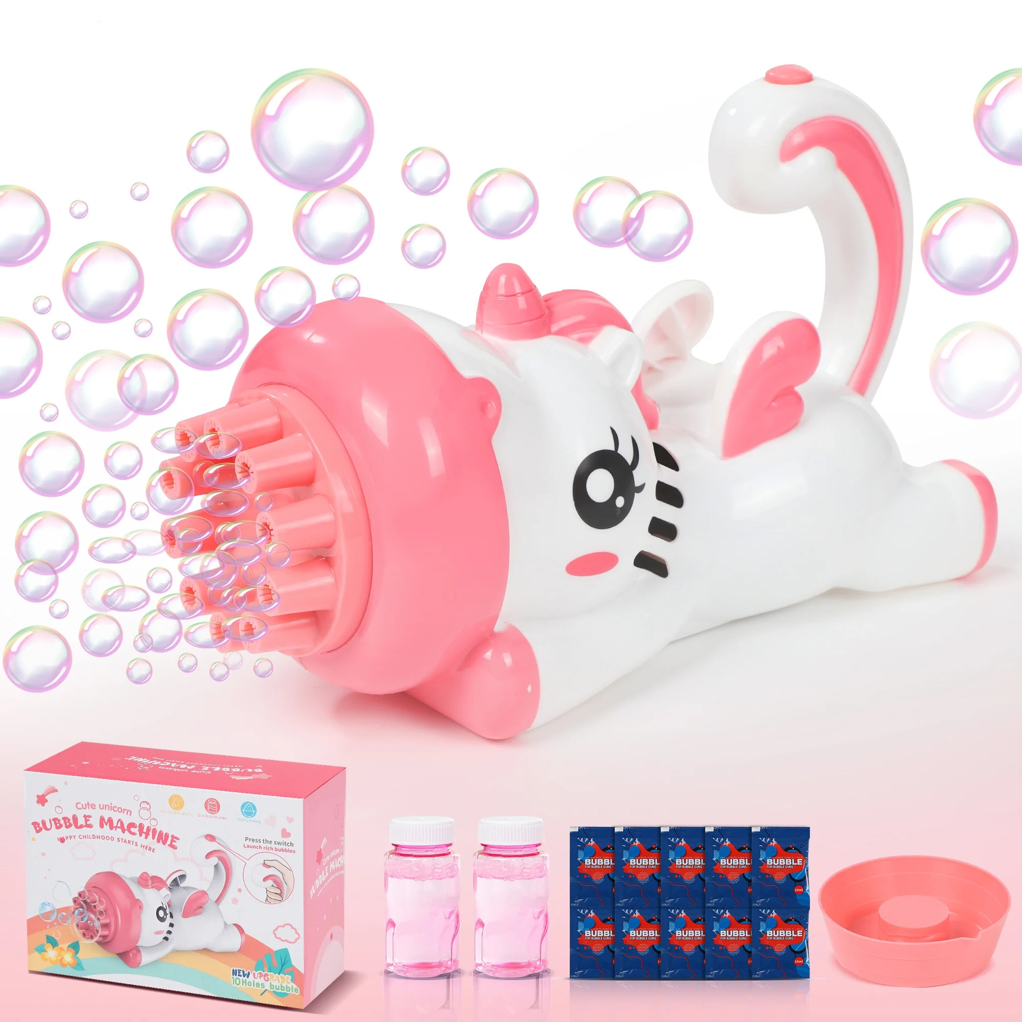 Wisairt Bubble Machine,Unicorn Bubble Gun with 2 Bubble Solutions,Bubbles Machine for Kids Toddle... | Walmart (US)