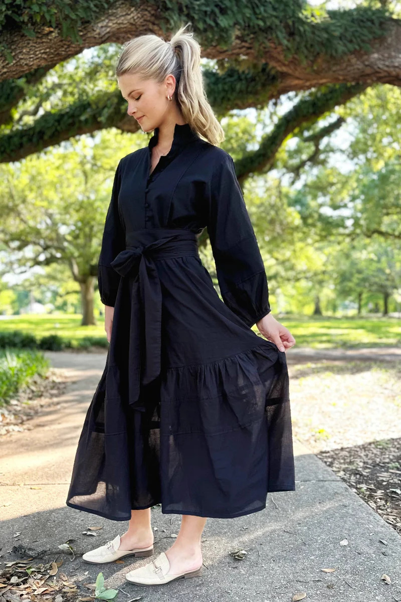 Sue Sartor Flounce™️ | Black Travel Dress | SUE SARTOR