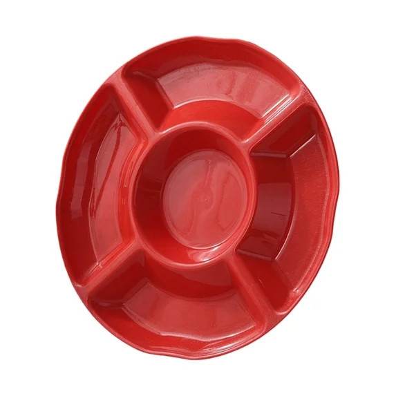 Round Plastic Serving Trays ,5 Sectional Snacks Serving Dish Food Platters for Nut Snack Candy Ve... | Walmart (US)