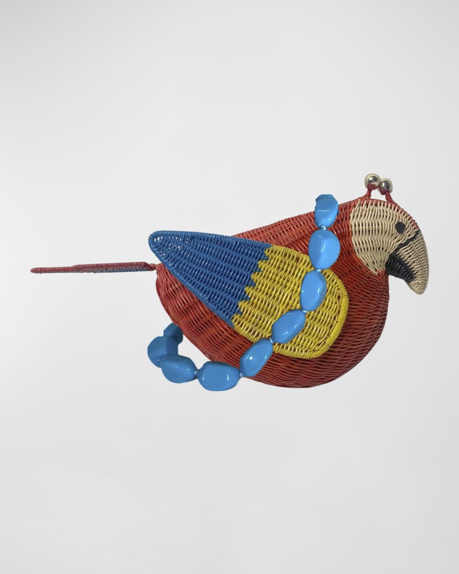 Serpui Parrot Rattan Stone Crossbody Bag | Neiman Marcus