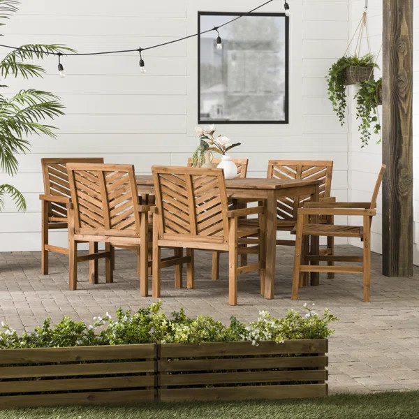 Alfonsi 6 - Person Rectangular Outdoor Dining Set | Wayfair North America
